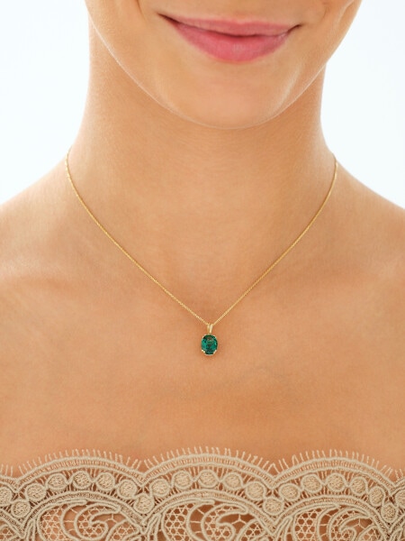 9 K Yellow Gold Pendant with Synthetic Quartz