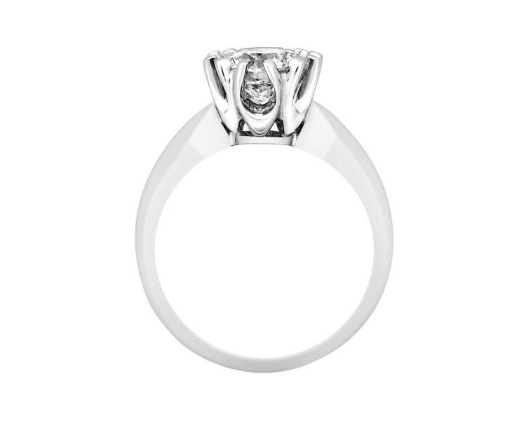 Pierścionek z białego złota z brylantem - SI2/H - 1,50 ct - próba 750