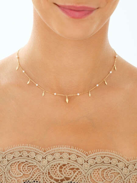 9 K Yellow Gold Necklace with Pearl