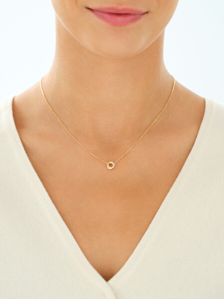 14 K Yellow Gold Necklace with Cubic Zirconia