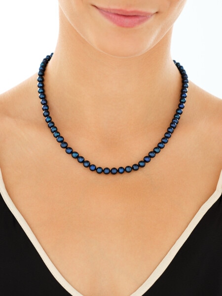 Rhodium Plated Silver Pearl Necklace with Pearl