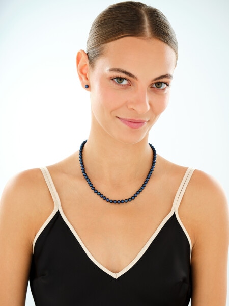 Rhodium Plated Silver Pearl Necklace with Pearl