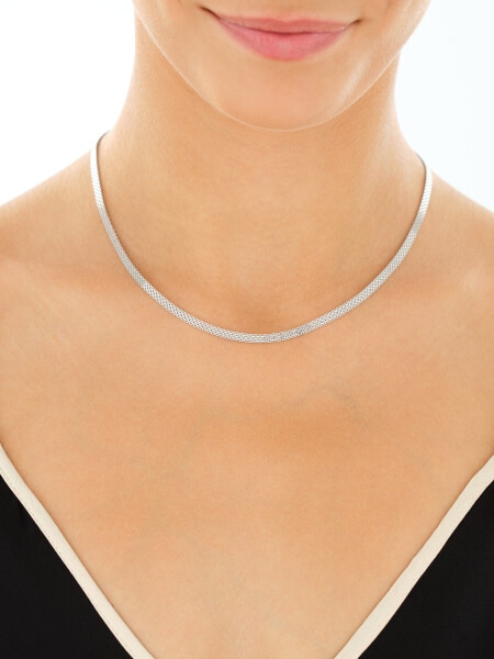 Rhodium Plated Silver Necklace 