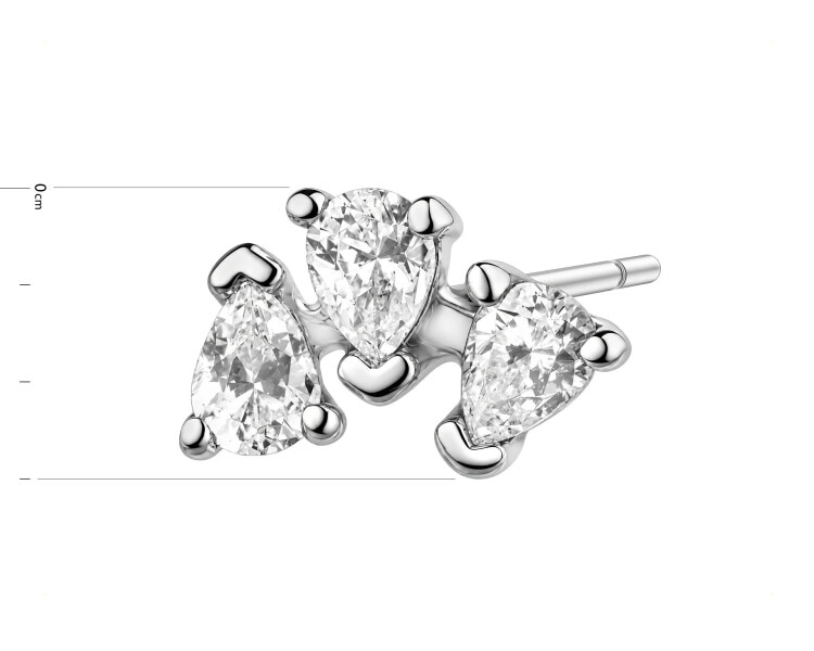 Rhodium Plated Silver Earring with Cubic Zirconia