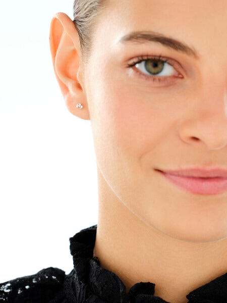 Rhodium Plated Silver Earring with Cubic Zirconia