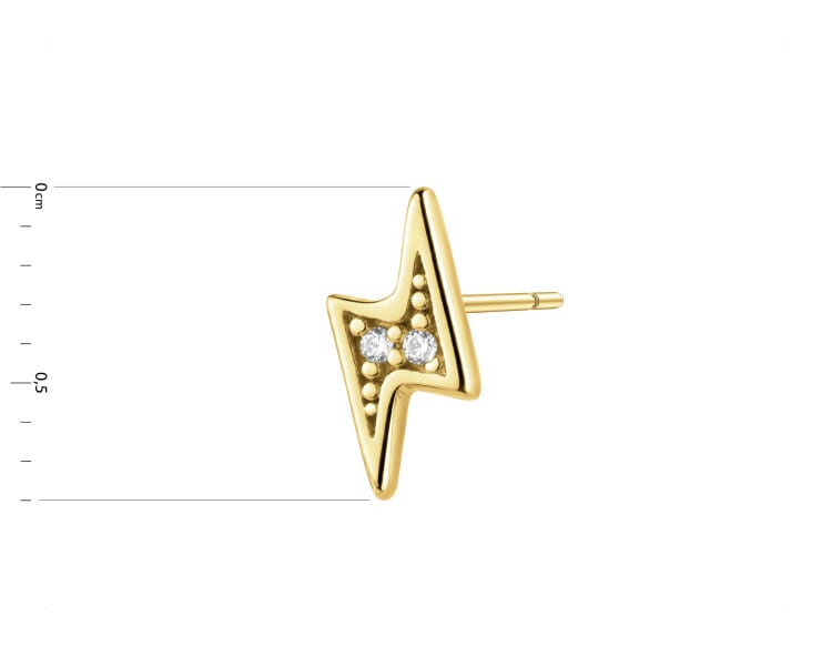 Gold-Plated Silver Earring with Cubic Zirconia