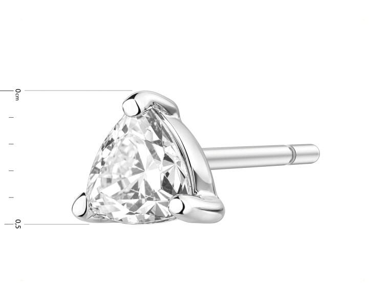 Rhodium Plated Silver Earring with Cubic Zirconia