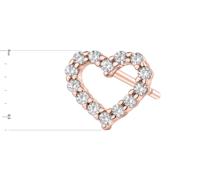 Gold Plated Siilver/Rose-Coloured Earring with Cubic Zirconia