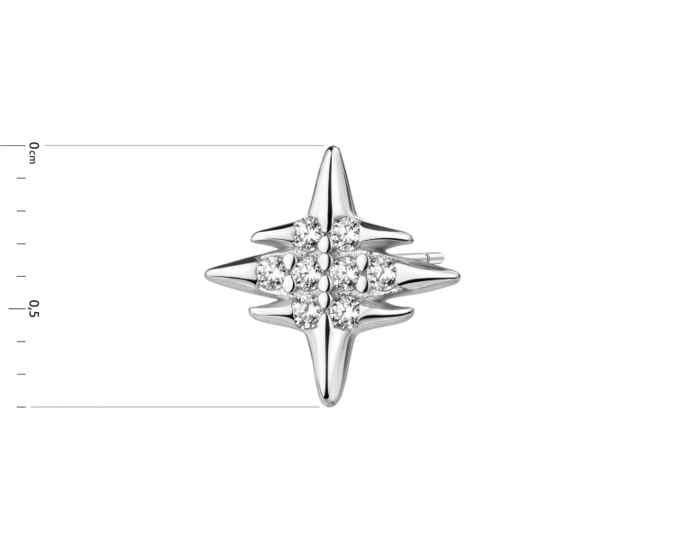 Rhodium Plated Silver Earring with Cubic Zirconia