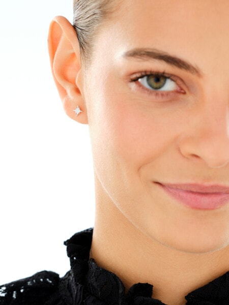 Rhodium Plated Silver Earring with Cubic Zirconia