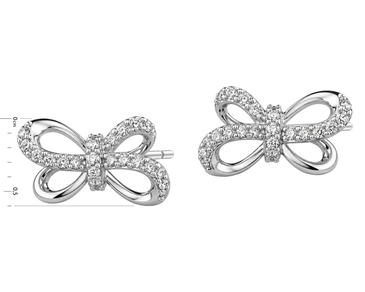 Rhodium Plated Silver Earrings with Cubic Zirconia
