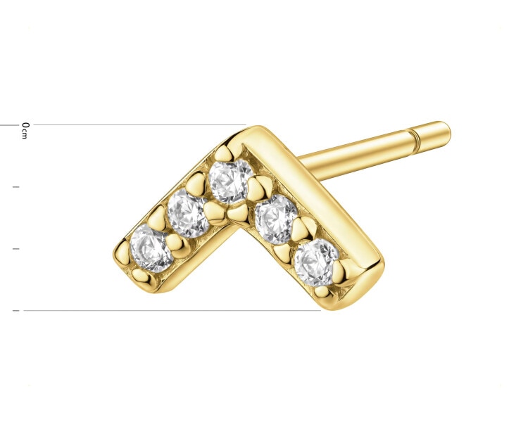 Gold-Plated Silver Earring with Cubic Zirconia