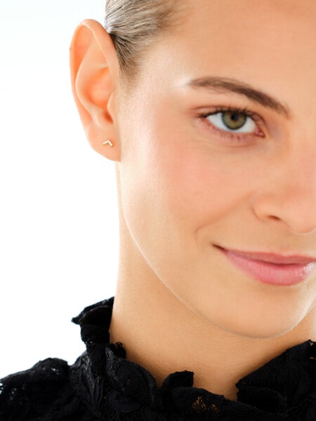 Gold-Plated Silver Earring with Cubic Zirconia