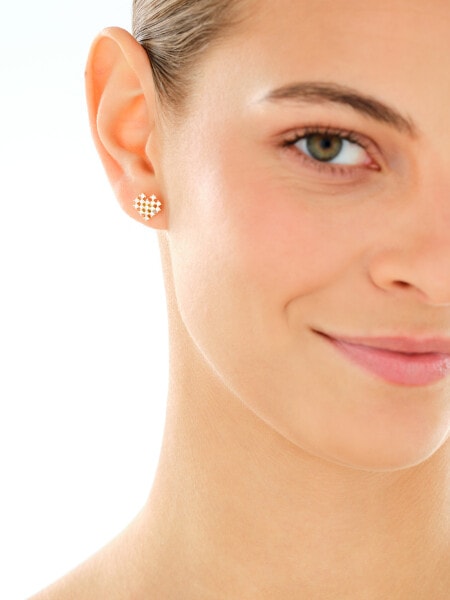 Gold-Plated Silver Earrings with Cubic Zirconia