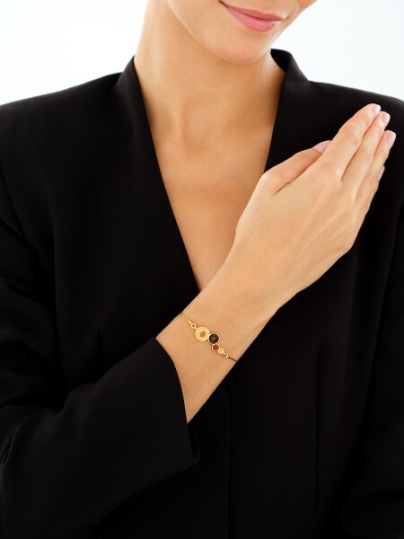 Gold-Plated Silver Bracelet with Amber