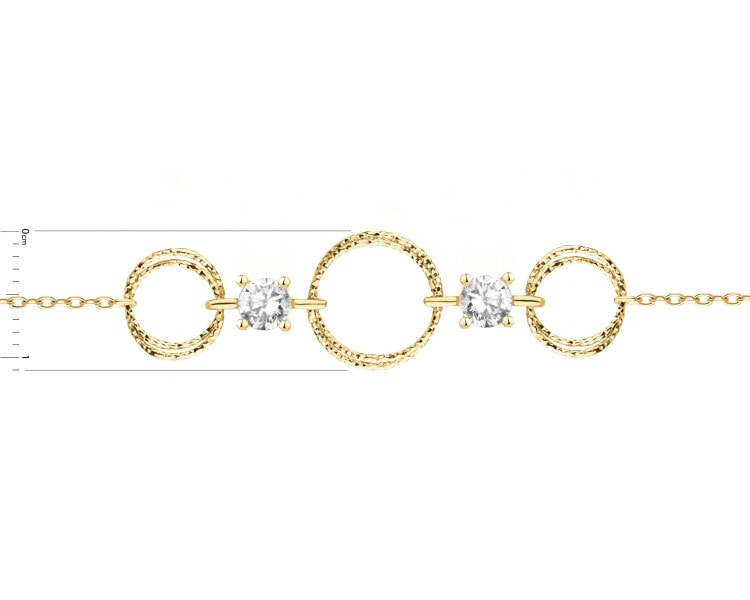 Gold-Plated Silver Bracelet with Cubic Zirconia
