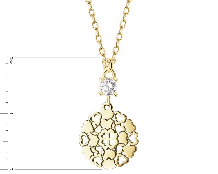 Gold-Plated Silver Necklace with Cubic Zirconia