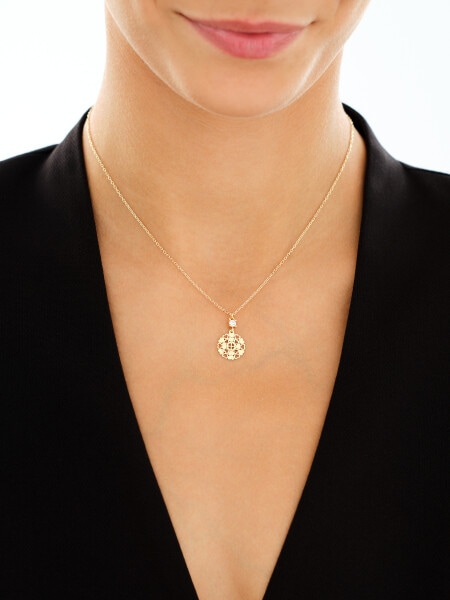Gold-Plated Silver Necklace with Cubic Zirconia