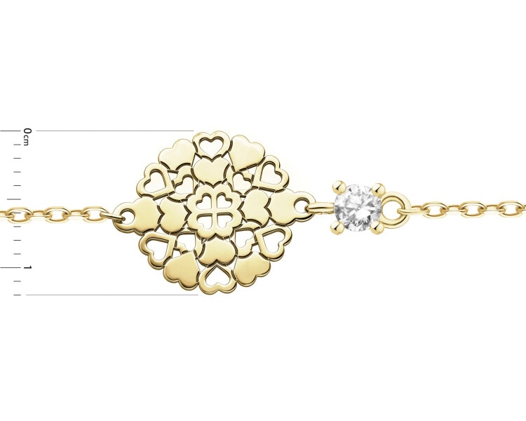 Gold-Plated Silver Bracelet with Cubic Zirconia