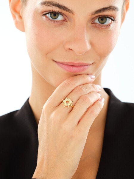 Gold-Plated Silver Ring with Cubic Zirconia