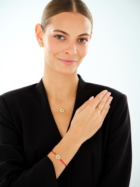 Gold-Plated Silver Ring with Cubic Zirconia
