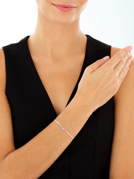 Rhodium Plated Silver Bracelet with Cubic Zirconia