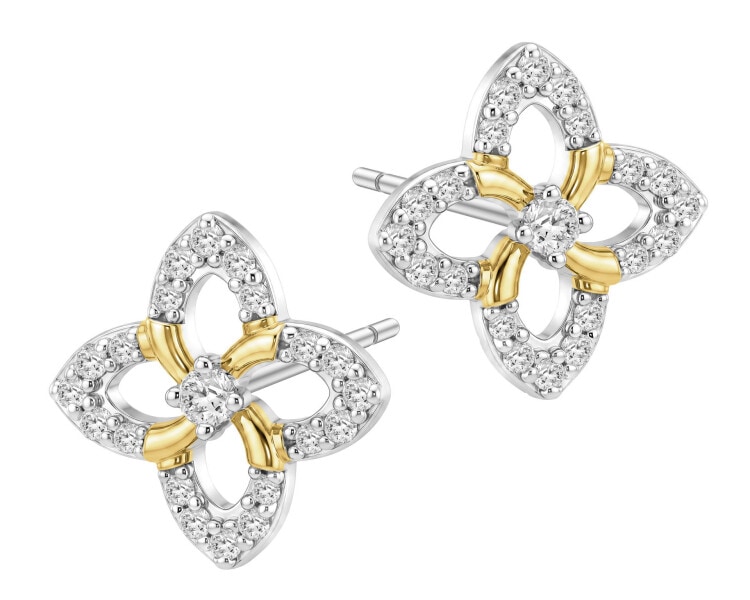 Stříbrné náušnice s laboratorními diamanty – 0,226 ct