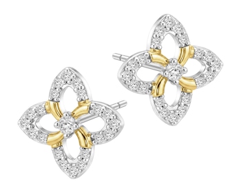 Stříbrné náušnice s laboratorními diamanty – 0,226 ct