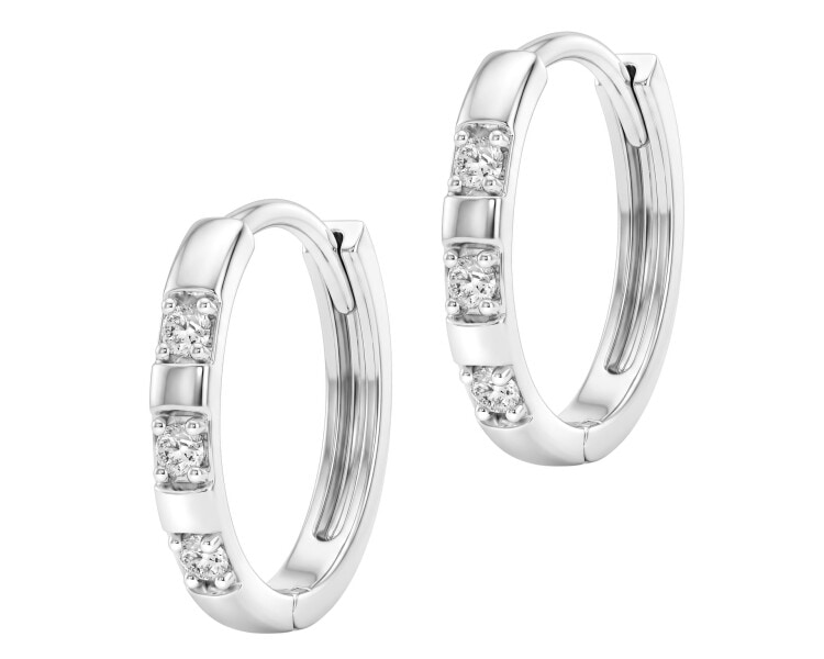Kolczyki srebrne z diamentami laboratoryjnymi - 0,21 ct