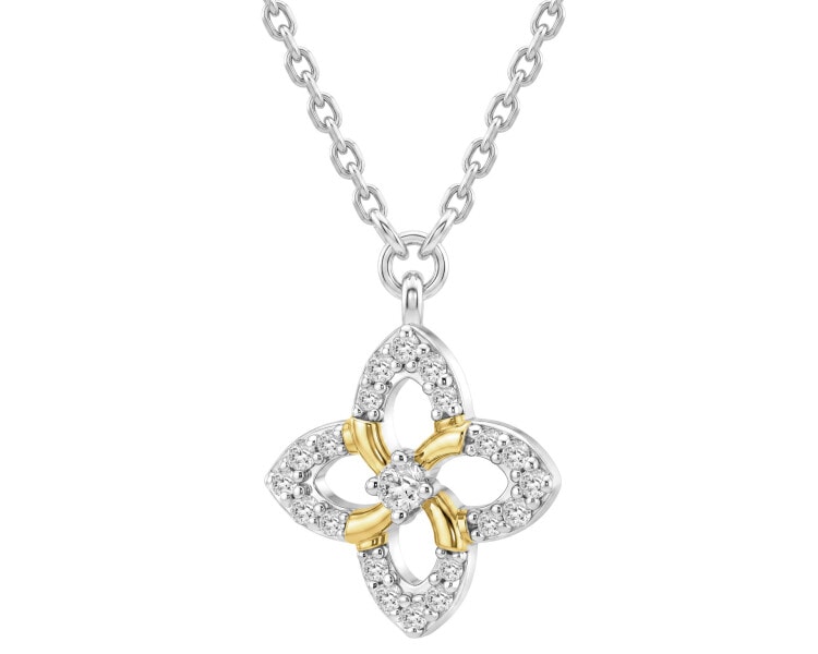 Stříbrný náhrdelník s laboratorními diamanty - 0,113 ct