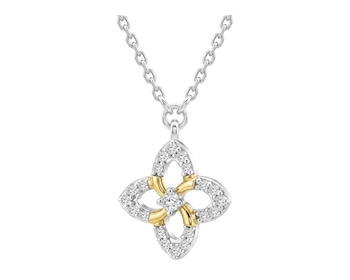 Stříbrný náhrdelník s laboratorními diamanty - 0,113 ct