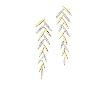 Kolczyki z żółtego złota z brylantami - 0,35 ct - próba 585
