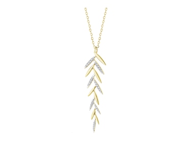 Naszyjnik z żółtego złota z brylantami - 0,17 ct - próba 585