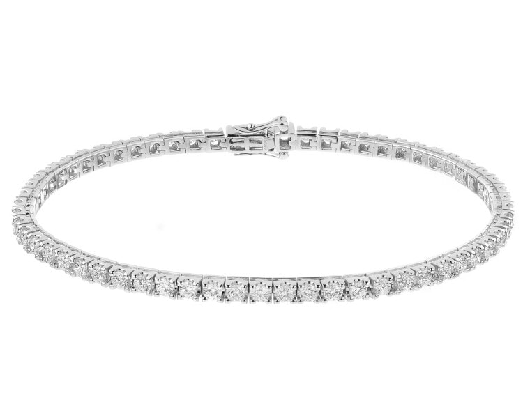 Náramek z bilého zlata s brilianty - 19 cm - 3,71 ct - ryzost 750