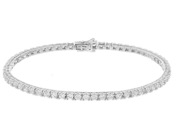 Náramek z bilého zlata s brilianty - 19 cm - 3,71 ct - ryzost 750