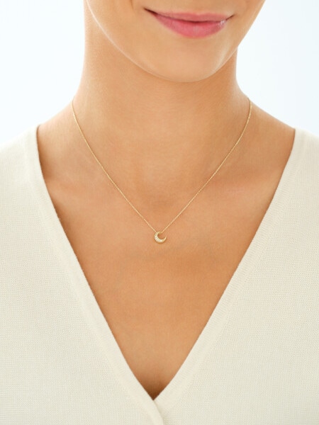 9 K Yellow Gold Necklace with Cubic Zirconia
