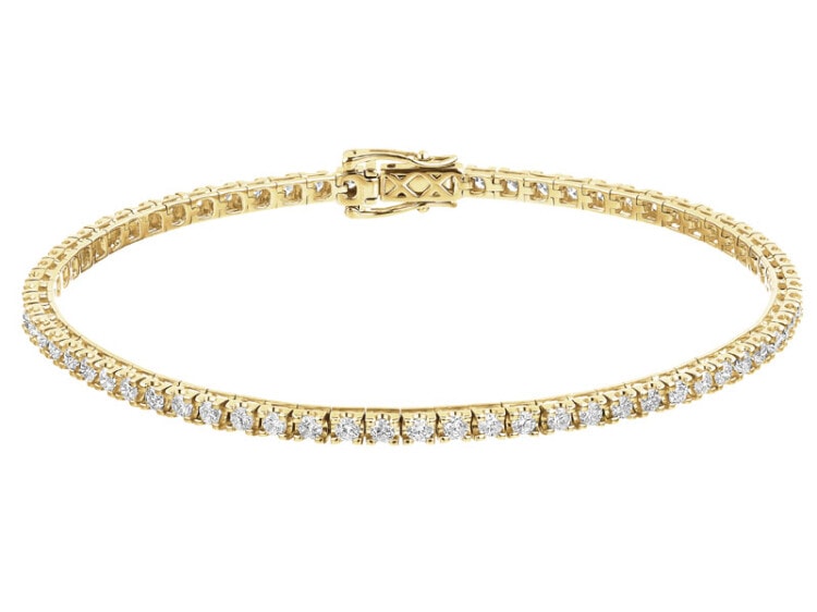 Bransoletka z żółtego złota z brylantami - 18 cm - 1,97 ct - próba 585