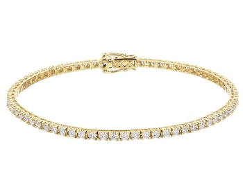 Bransoletka z żółtego złota z brylantami - 18 cm - 1,97 ct - próba 585