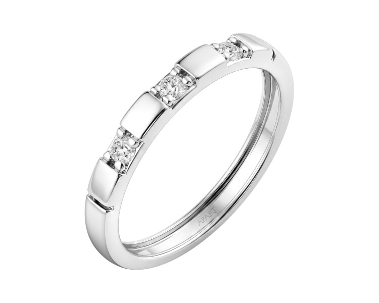 Stříbrný prsten s laboratorními diamanty – 0,105 ct