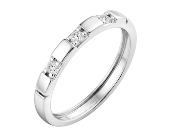 Stříbrný prsten s laboratorními diamanty – 0,105 ct
