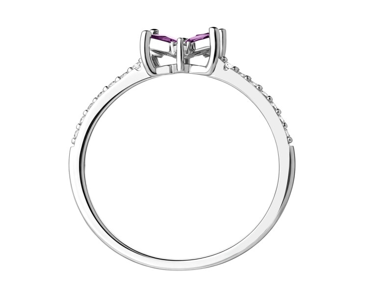 Rhodium Plated Silver Ring with Cubic Zirconia