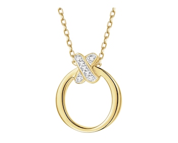 Zawieszka z żółtego złota z diamentami - koło - 0,01 ct - próba 375