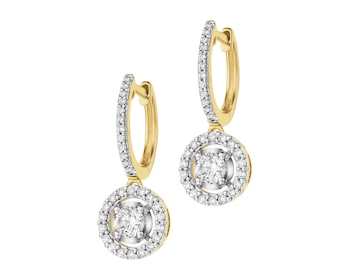 Kolczyki z żółtego złota z brylantami - 0,61 ct - próba 585