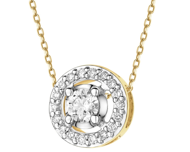 Zawieszka z żółtego złota z brylantami - 0,27 ct - próba 585