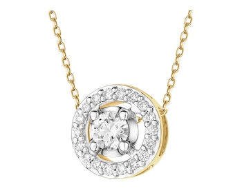 Zawieszka z żółtego złota z brylantami - 0,27 ct - próba 585
