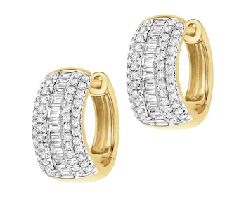 Kolczyki z żółtego złota z diamentami - koła - 0,66 ct - próba 585