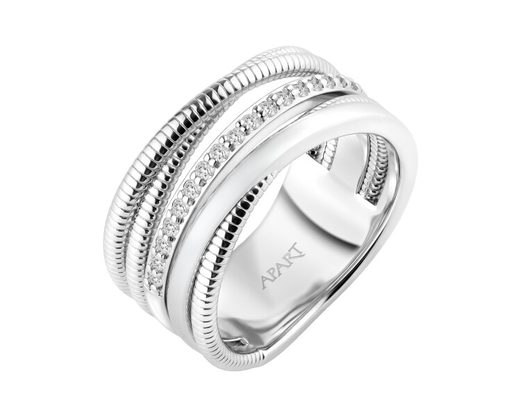 Pierścionek srebrny z diamentami laboratoryjnymi - 0,17 ct