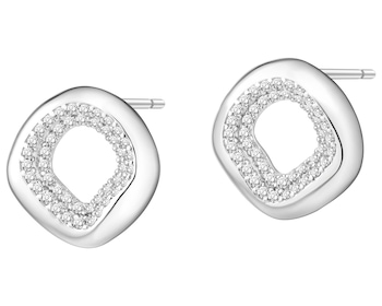 Rhodium Plated Silver Earrings with Cubic Zirconia