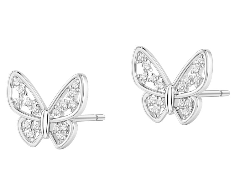 Rhodium Plated Silver Earrings with Cubic Zirconia