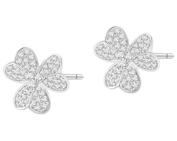 Rhodium Plated Silver Earrings with Cubic Zirconia